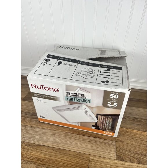 NuTone 763RLN Ventilation Fan w/ Light 100W Ceiling Bath Exhaust – Open Box - Picture 2 of 9